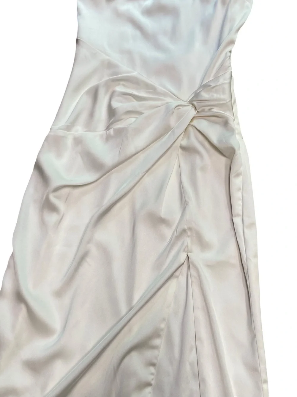 NWT Abercrombie & Fitch White Satin Draped Skirt Maxi Dress S